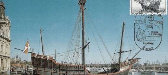 la carabela de Colón del puerto de Barcelona.