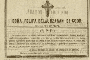 esquela de Felipa Belaunzarán de Godó