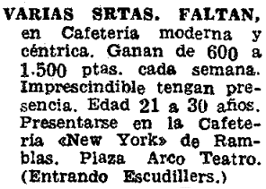 anuncio en prensa 1961