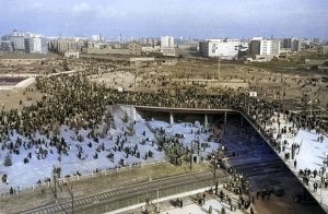 1961 Inauguración del primer paso elevado foto de Perez de Rozas